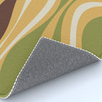 Mod Thang Retro Modern Abstract Pattern in 70s Avocado Green Brown Mustard Rug Gallery Image 4