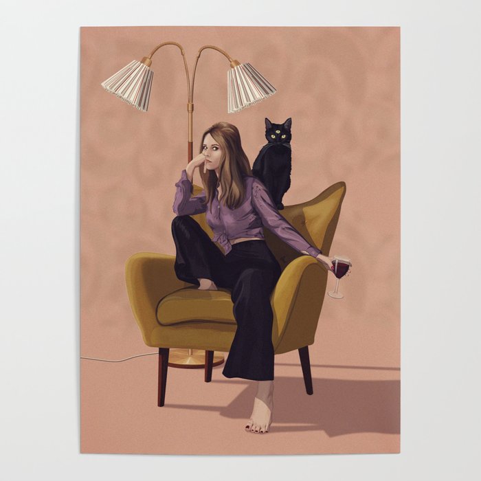 Woman With Wine Poster Gallery Image 1