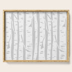 Woodcut Birches Grey Serving Tray Gallery Image 1