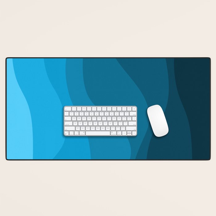 Blue wavy ocean Desk Mat Gallery Image 1