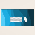 Blue wavy ocean Desk Mat Gallery Image 1