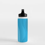 Blue wavy ocean Water Bottle Gallery Image 3