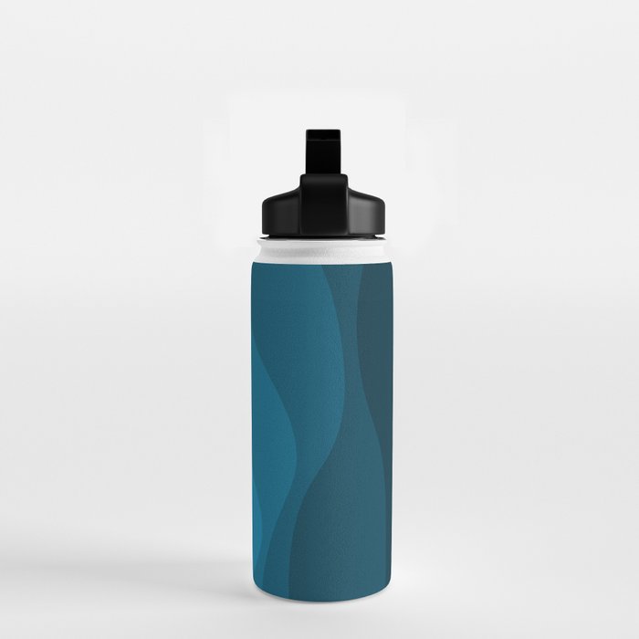 Blue wavy ocean Water Bottle Gallery Image 2