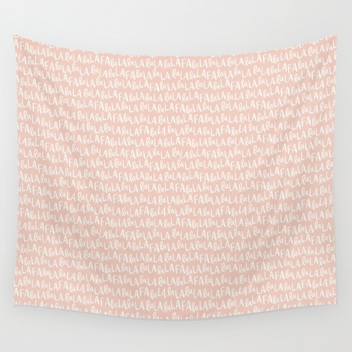 Fa La La  Peachy pink Wall Tapestry Gallery Image 1