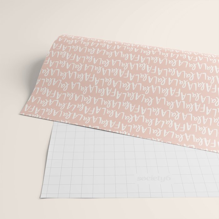 Fa La La  Peachy pink Wrapping Paper Gallery Image 2