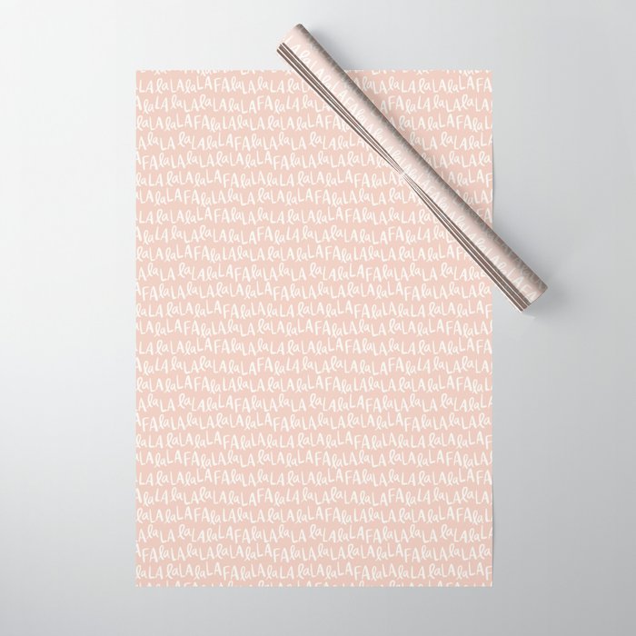 Fa La La  Peachy pink Wrapping Paper Gallery Image 1