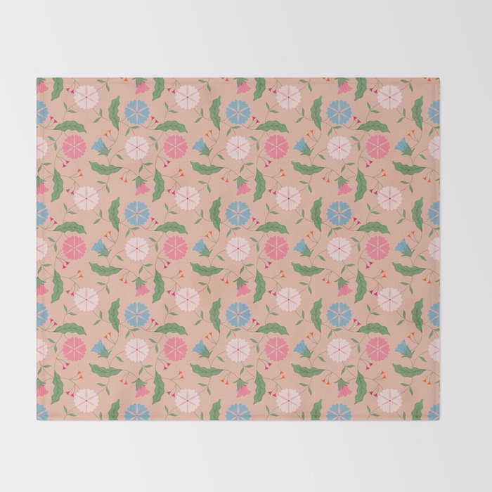 Heritage Blooms - Floral Art Throw Blanket Gallery Image 2