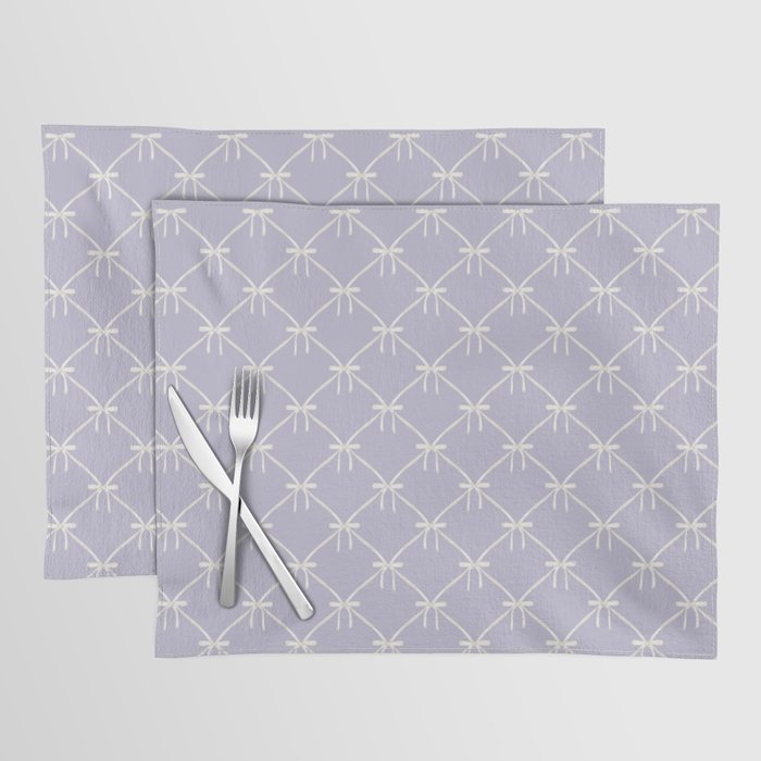 Bows & Ribbons Pattern XXXIV Pastel Lavender Purple  Placemat Gallery Image 1
