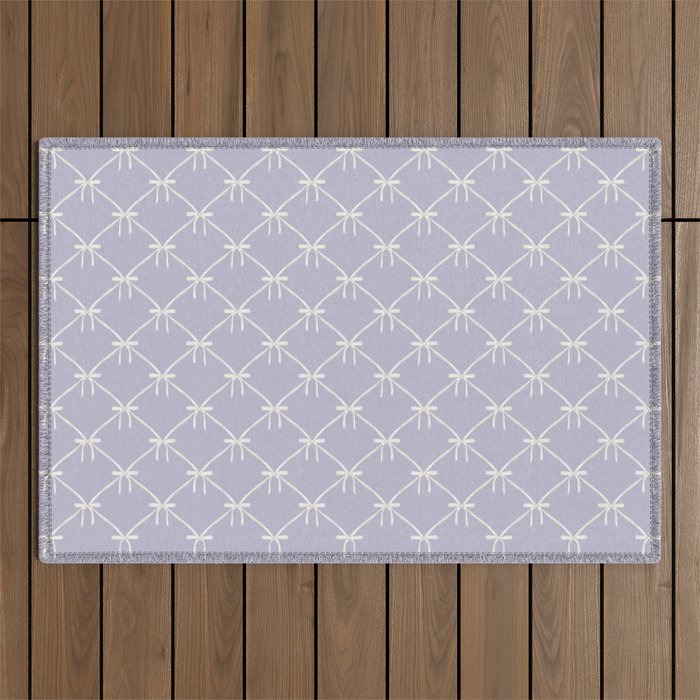 Bows & Ribbons Pattern XXXIV Pastel Lavender Purple  Outdoor Rug Gallery Image 1