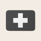 Swiss Cross Charcoal Bath Mat Gallery Image 1