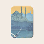 Mid Century Modern Travel Vintage Poster Istanbul Turkey Grand Mosque Bath Mat Gallery Image 1