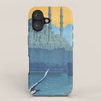 Mid Century Modern Travel Vintage Poster Istanbul Turkey Grand Mosque iPhone Case Gallery Image 1