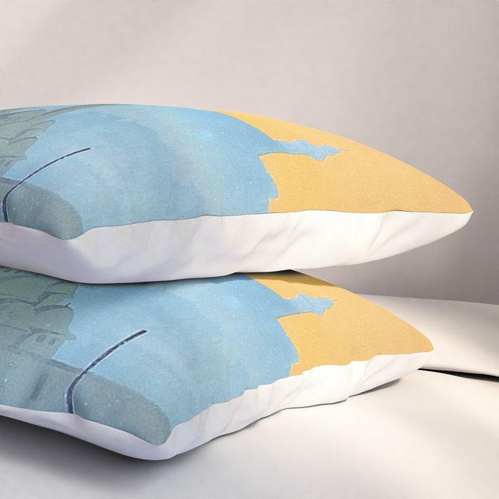 Mid Century Modern Travel Vintage Poster Istanbul Turkey Grand Mosque Pillow Sham Gallery Image 3