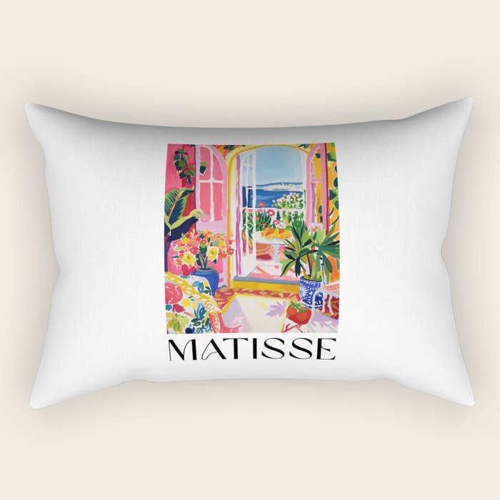 Mediterranean Bloom - Matisse inspired Rectangular Pillow Gallery Image 1