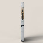 Still: an abstract mixed media piece in black, white, and gold by Alyssa Hamilton Art iPhone Case Gallery Image 2