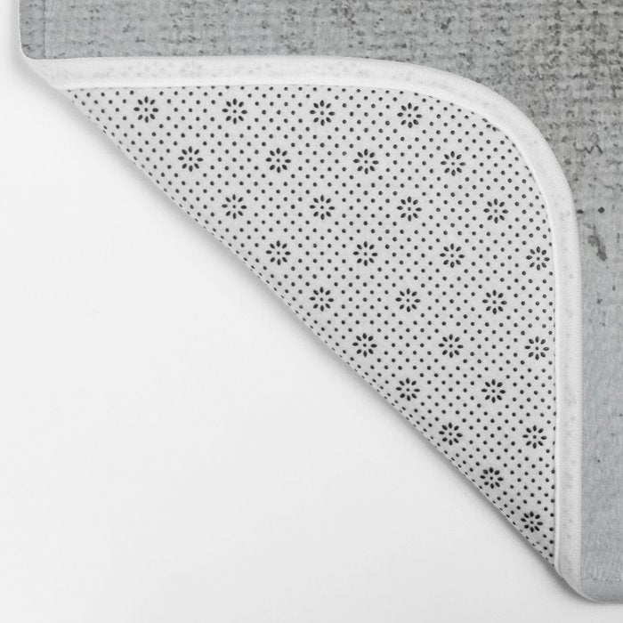 Still: an abstract mixed media piece in black, white, and gold by Alyssa Hamilton Art Bath Mat Gallery Image 2