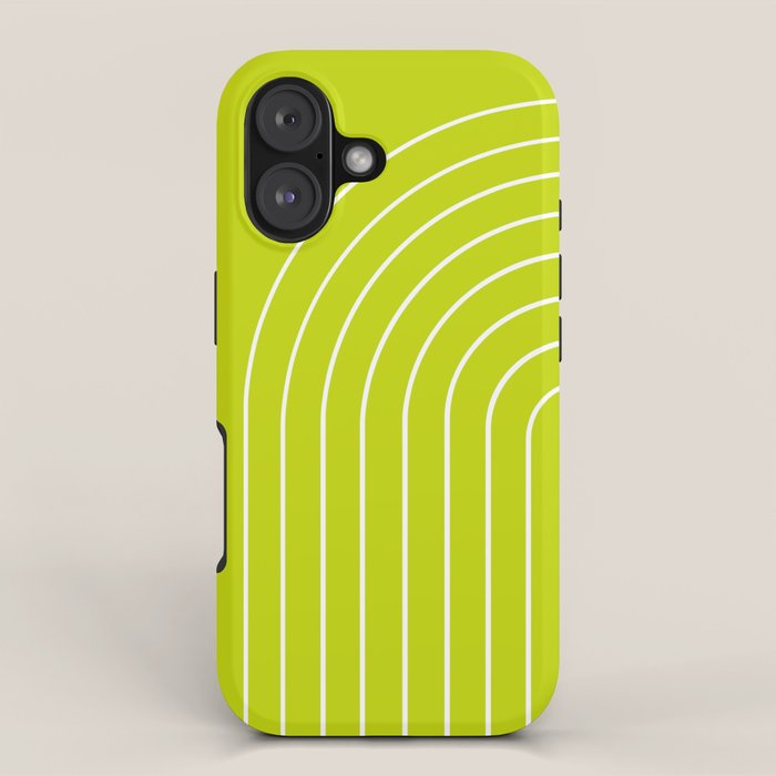 Minimal Arch XXIII Lime Green Modern Geometric Lines iPhone Case Gallery Image 1