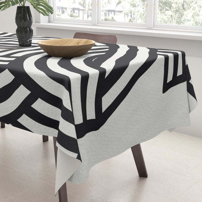Mid Century Modern Abstract line art Painting  Tablecloth Gallery Image 3