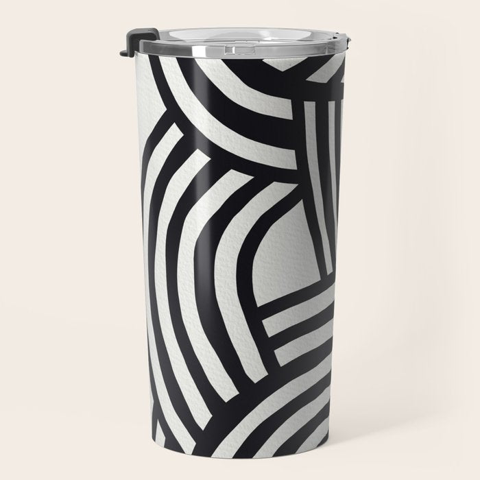 Mid Century Modern Abstract line art Painting  Travel Mug Gallery Image 3