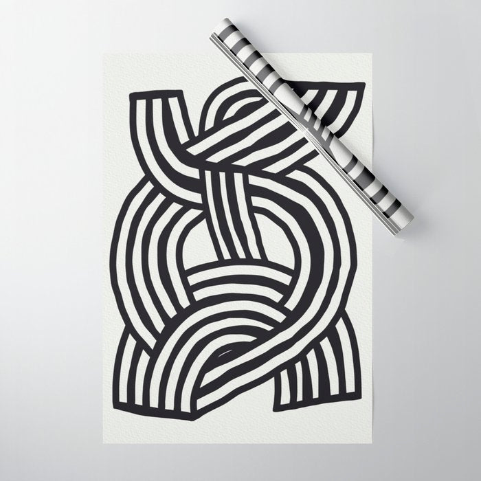 Mid Century Modern Abstract line art Painting  Wrapping Paper Gallery Image 1