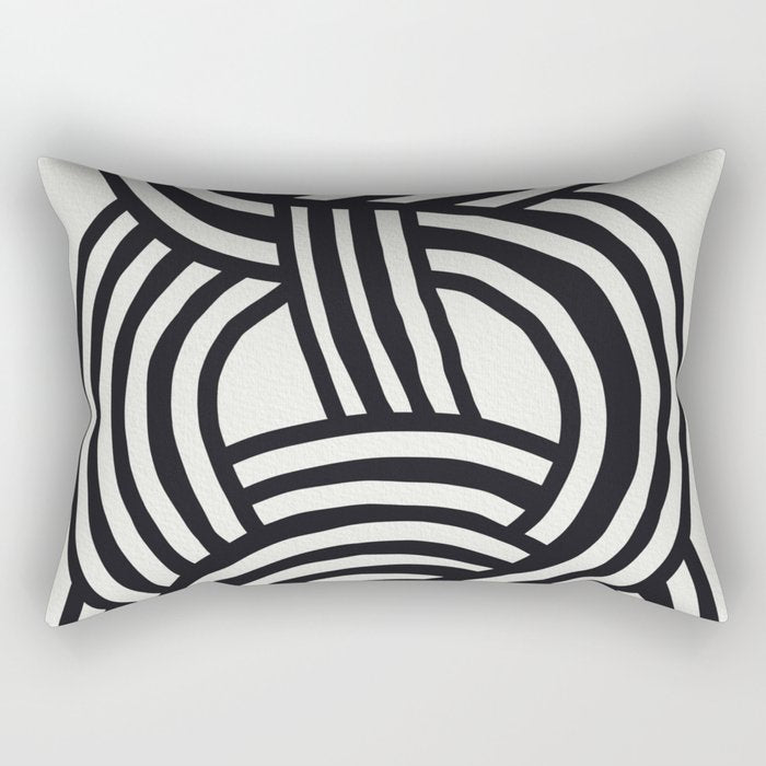 Mid Century Modern Abstract line art Painting  Rectangular Pillow Gallery Image 1