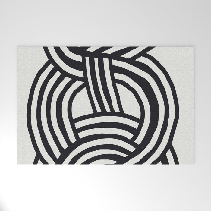 Mid Century Modern Abstract line art Painting  Welcome Mat Gallery Image 1