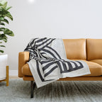 Mid Century Modern Abstract line art Painting  Throw Blanket Gallery Image 1