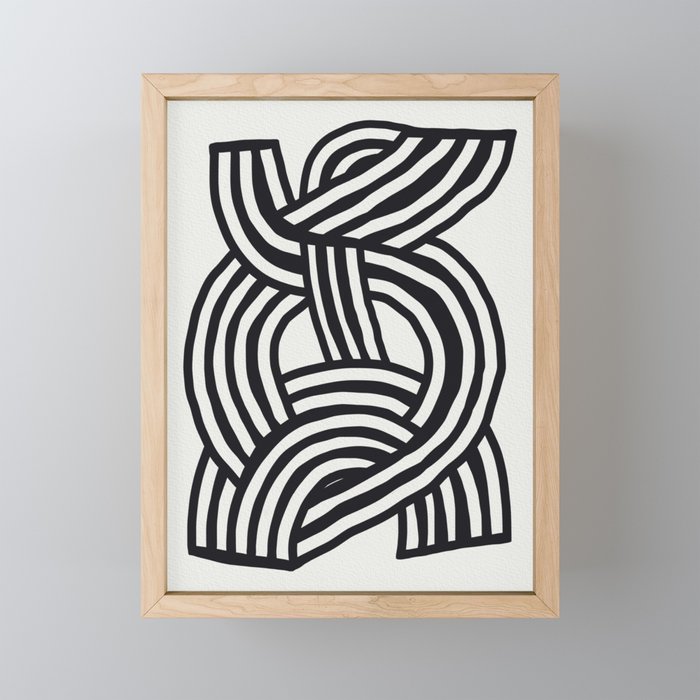 Mid Century Modern Abstract line art Painting  Mini Art Print Gallery Image 1