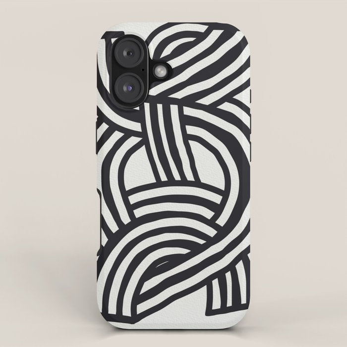 Mid Century Modern Abstract line art Painting  iPhone Case Gallery Image 1