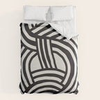 Mid Century Modern Abstract line art Painting  Duvet Cover Gallery Image 6