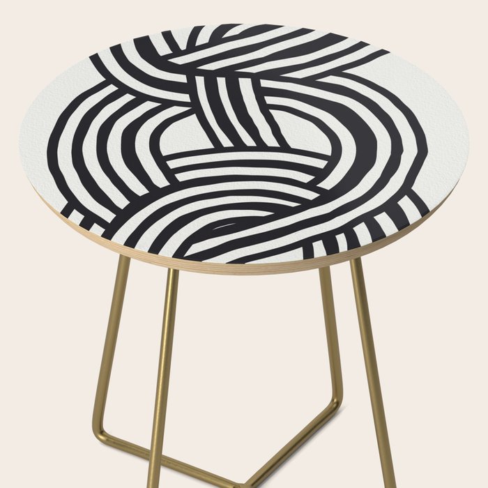 Mid Century Modern Abstract line art Painting  Side Table Gallery Image 2