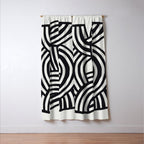 Mid Century Modern Abstract line art Painting  Window Curtain Gallery Image 3