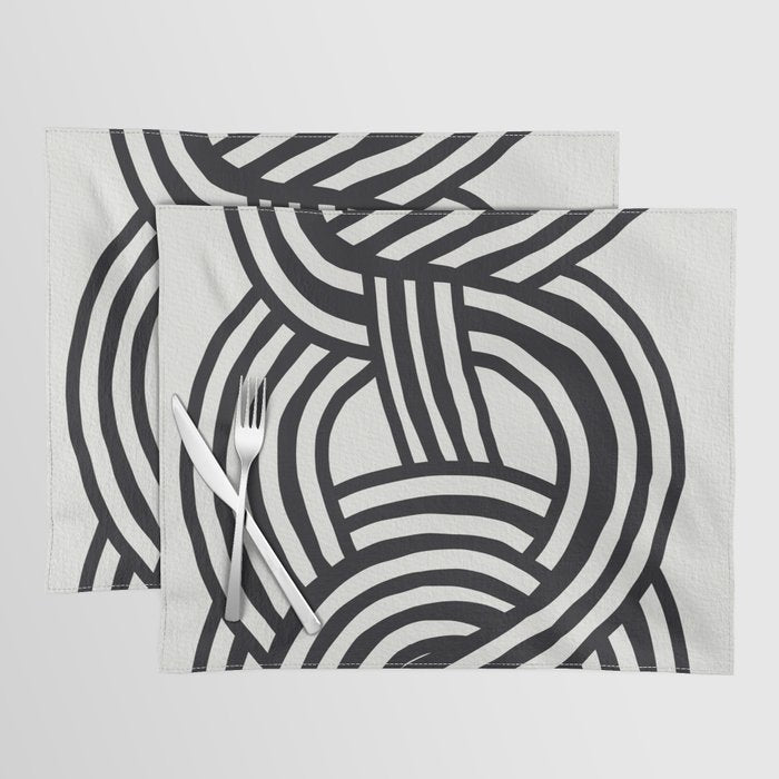 Mid Century Modern Abstract line art Painting  Placemat Gallery Image 1