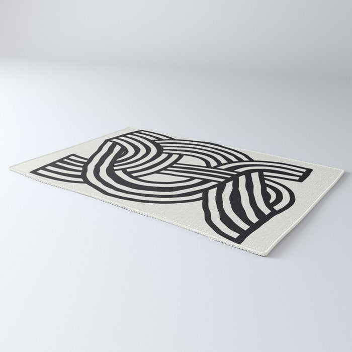 Mid Century Modern Abstract line art Painting  Rug Gallery Image 3