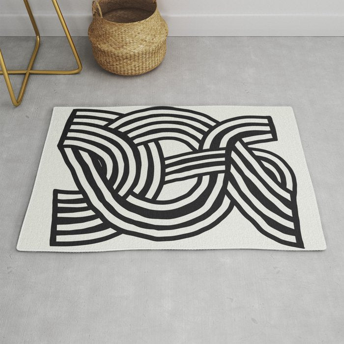 Mid Century Modern Abstract line art Painting  Rug Gallery Image 1