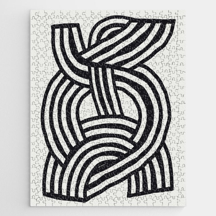 Mid Century Modern Abstract line art Painting  Jigsaw Puzzle Gallery Image 1