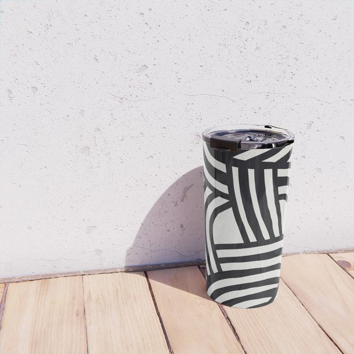 Mid Century Modern Abstract line art Painting  Travel Mug Gallery Image 4