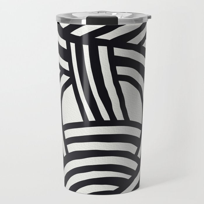Mid Century Modern Abstract line art Painting  Travel Mug Gallery Image 1
