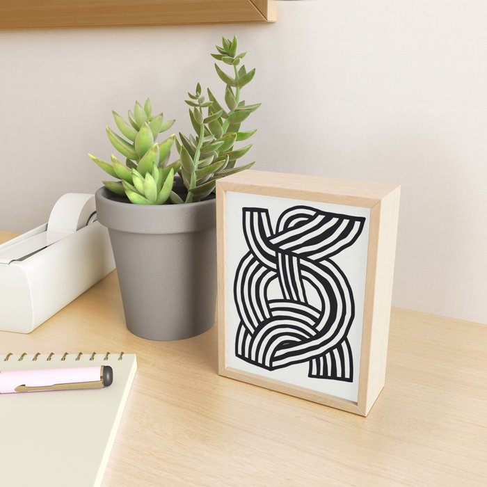 Mid Century Modern Abstract line art Painting  Mini Art Print Gallery Image 2