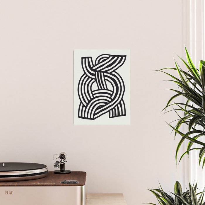 Mid Century Modern Abstract line art Painting  Poster Gallery Image 2