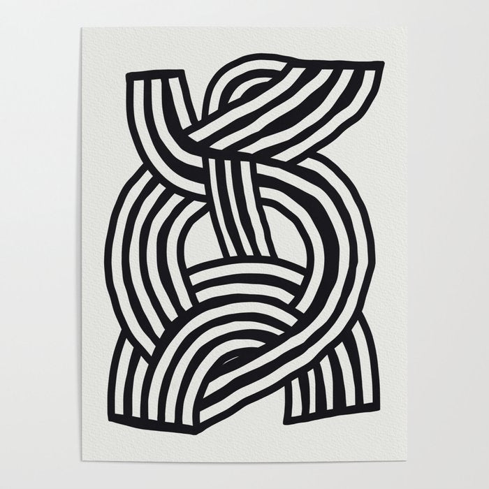 Mid Century Modern Abstract line art Painting  Poster Gallery Image 4