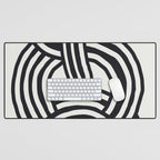 Mid Century Modern Abstract line art Painting  Desk Mat Gallery Image 1