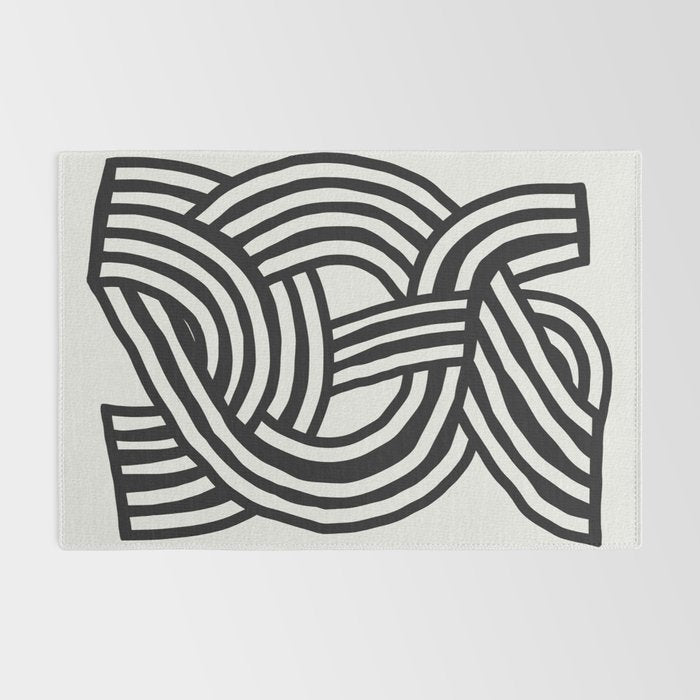 Mid Century Modern Abstract line art Painting  Rug Gallery Image 2