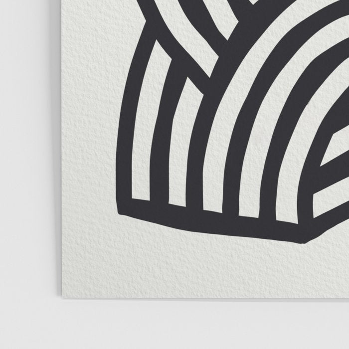 Mid Century Modern Abstract line art Painting  Poster Gallery Image 3