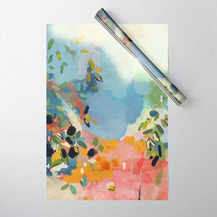 garden with sea view and olive tree Wrapping Paper Gallery Image 1