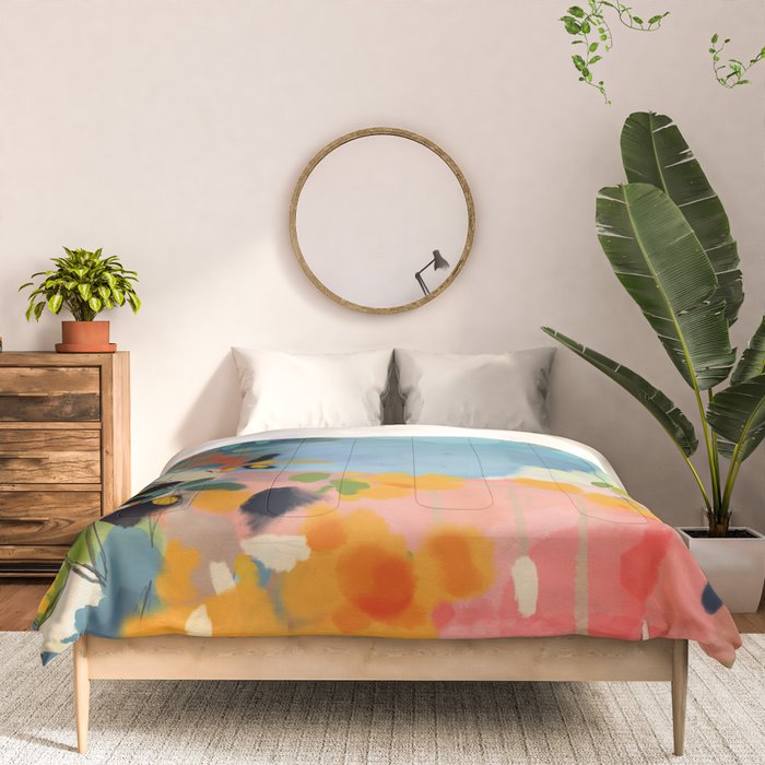 garden with sea view and olive tree Comforter Gallery Image 3
