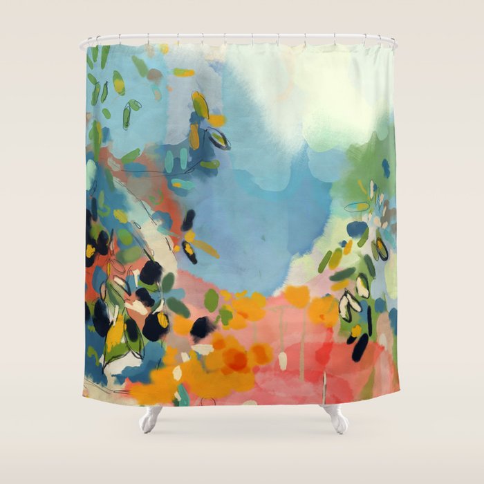 garden with sea view and olive tree Shower Curtain Gallery Image 1