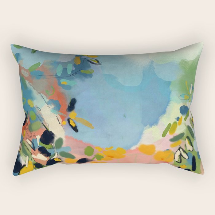 garden with sea view and olive tree Rectangular Pillow Gallery Image 2