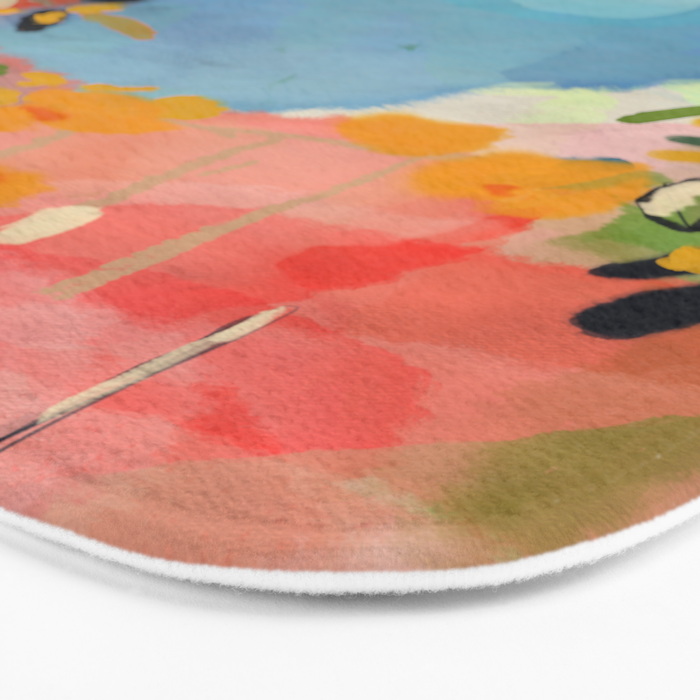 garden with sea view and olive tree Bath Mat Gallery Image 3