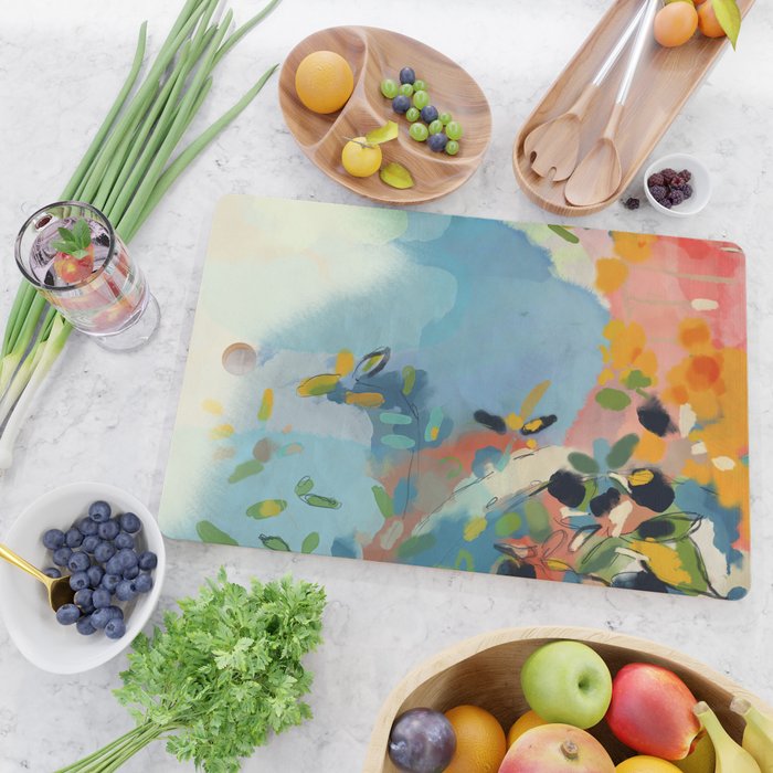 garden with sea view and olive tree Cutting Board Gallery Image 2